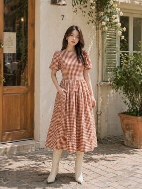 navy blue dress for baby girl Anthropologie Let Me Be A-Line Lace-Trimmed Midi Dress main image 1